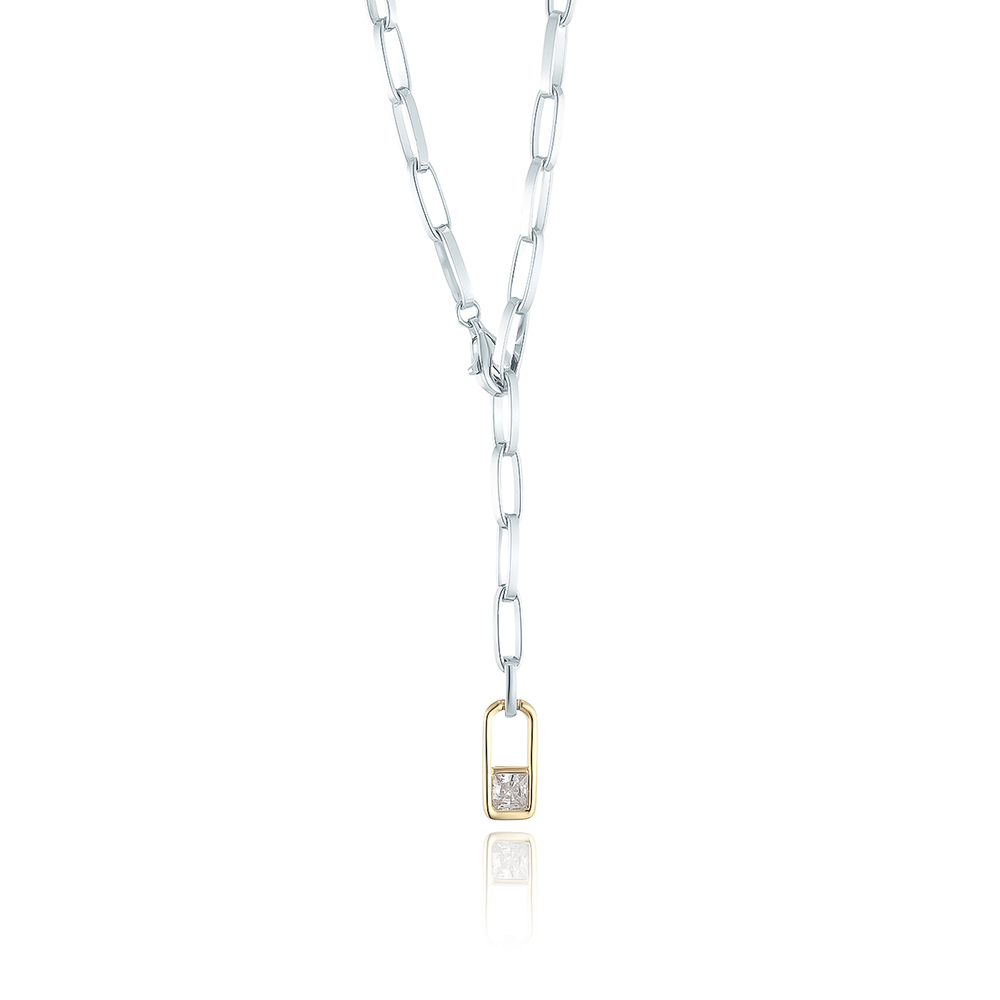 [LLOYD] 韓国ブランド☆L-CARAT Faircut Necklace Letter W Colored Stones Necklace in 18K Gold | L'azurde Egypt